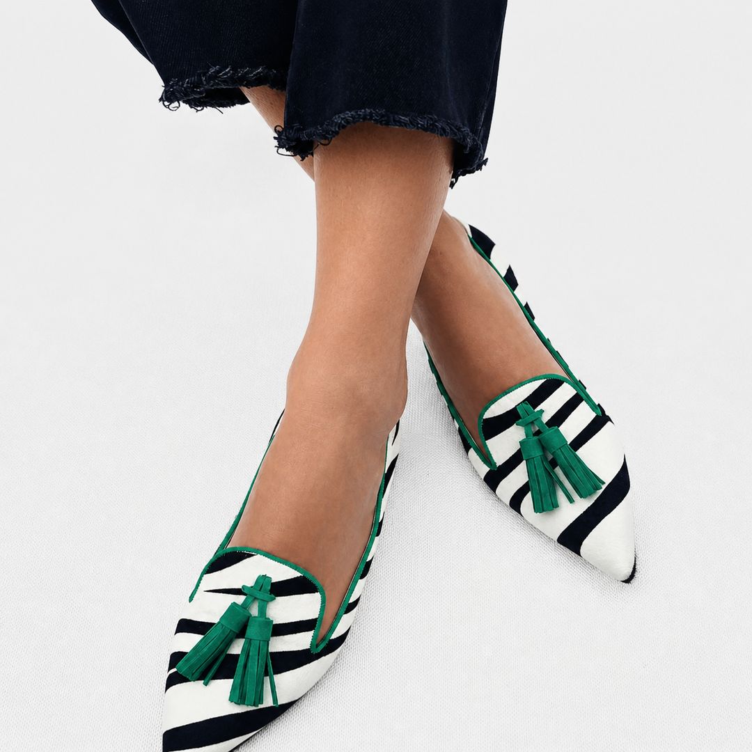 Riane – Loafer mit grünem Zebra-Muster – Bild 1