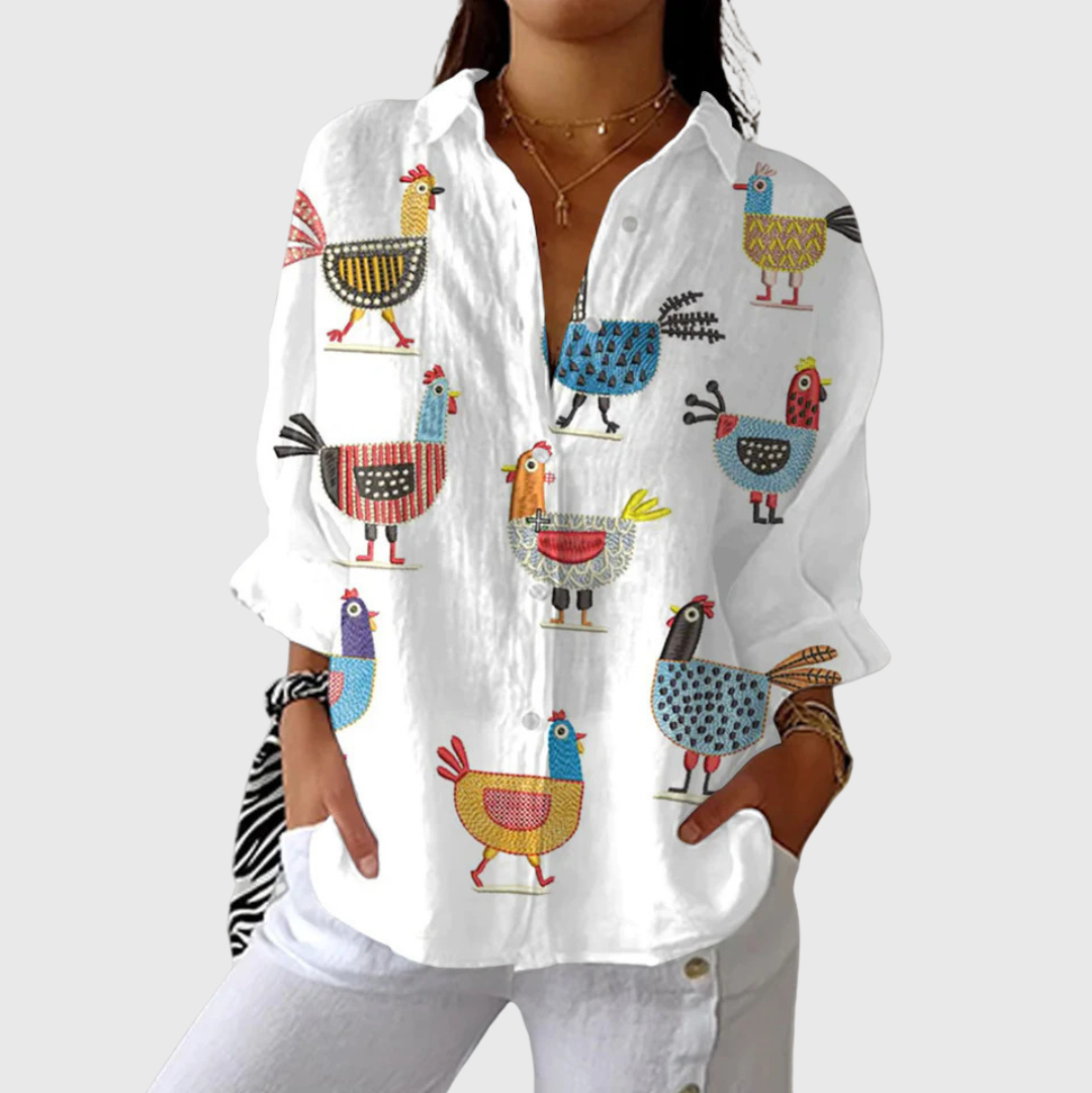 Sabina – Luftige Bluse mit Print – Bild 1