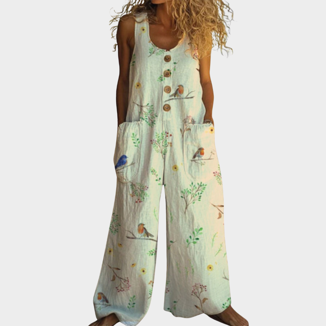 Bianca – Gemusterte Latzhose mit Knöpfen – Bild 1