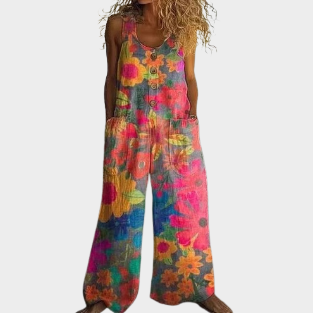 Ellen – Dezent bedruckte Latzhose – Bild 1