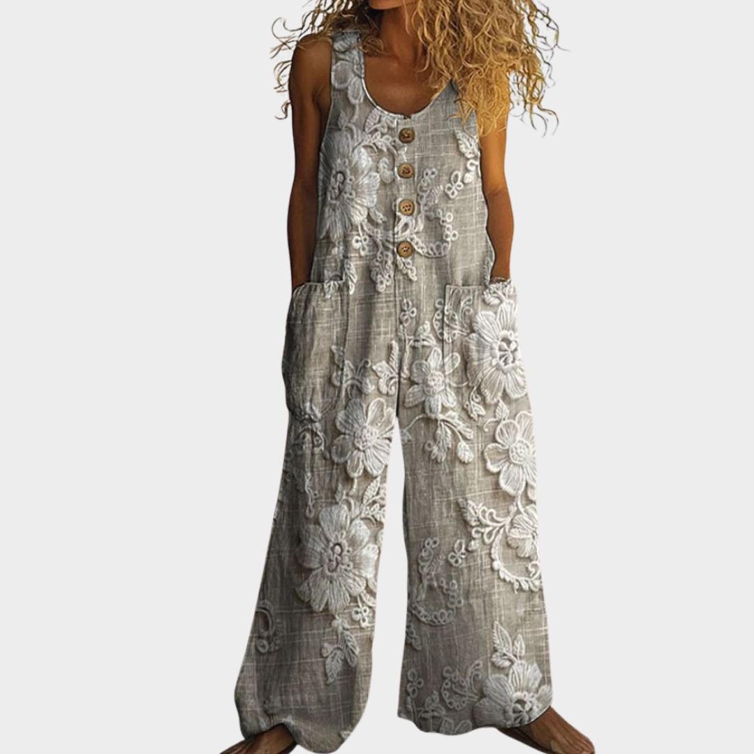 Angelika – Gemusterte Sommer-Latzhose – Bild 1