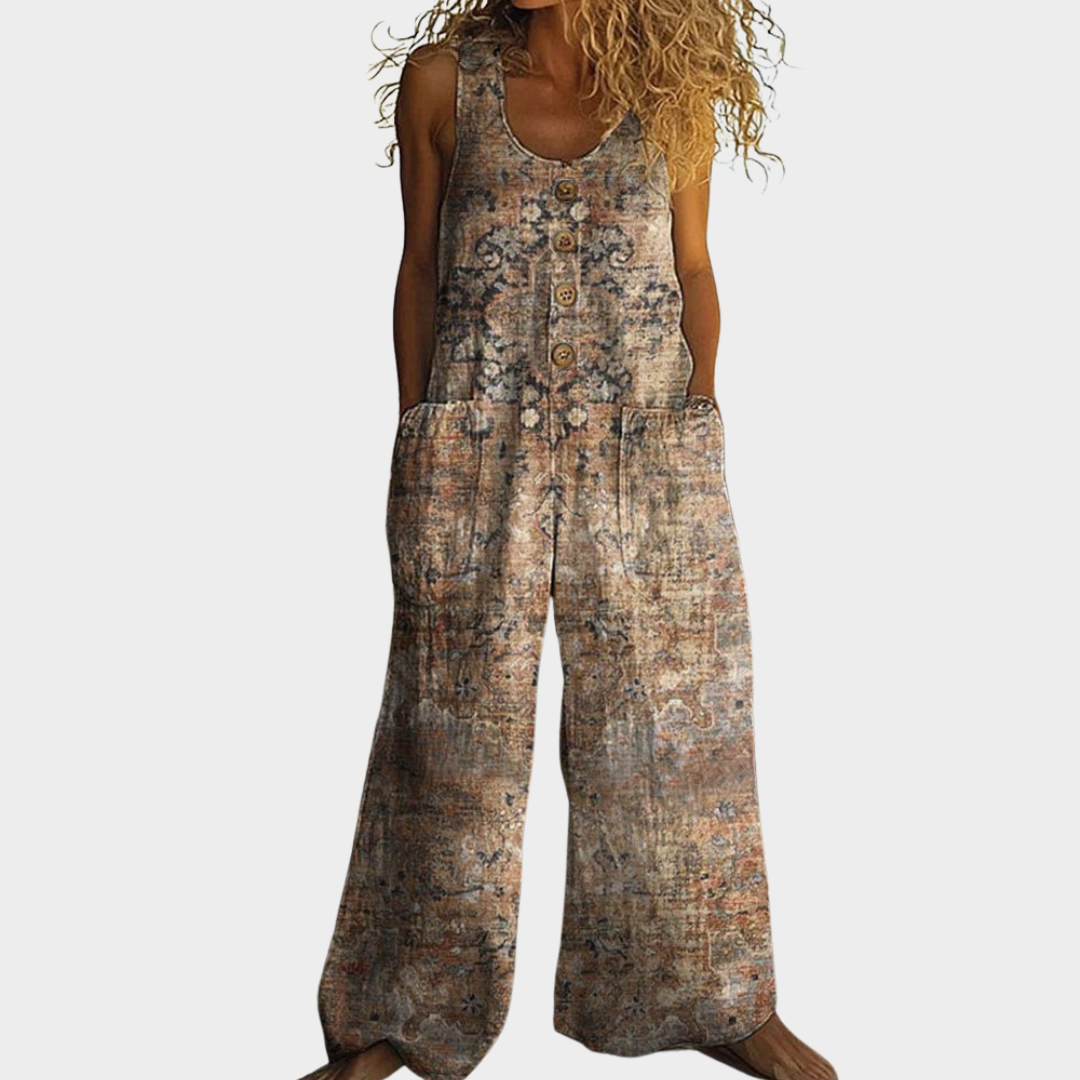 Alena – Fließende Print-Latzhose – Bild 1