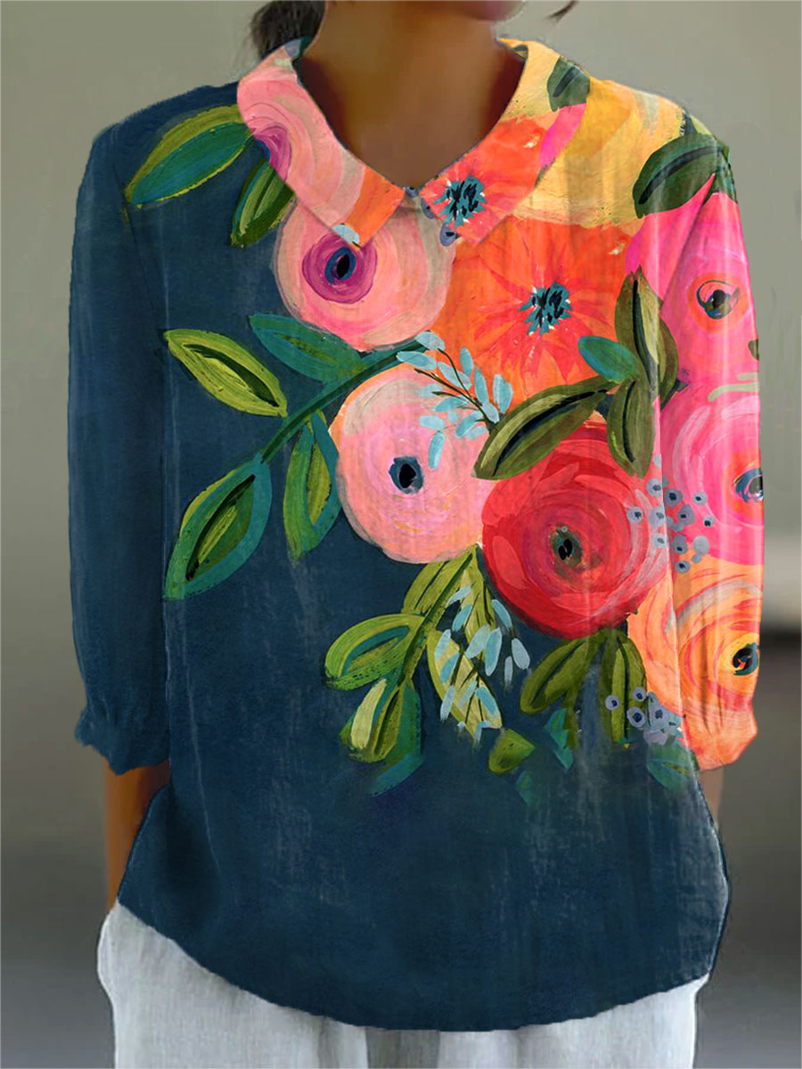 Samira – Bluse mit Kunstdruck – Bild 1