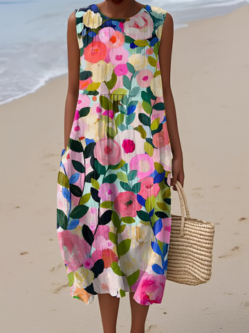Sandra – Ärmelloses Midikleid mit Blumenmuster – Bild 1