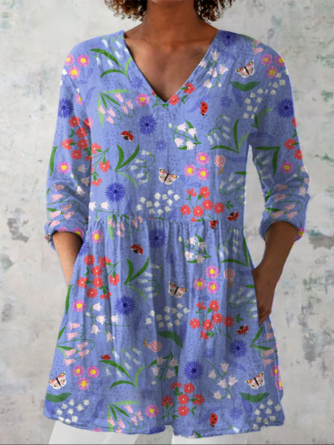 Sieglinde – Lange Bluse in Violett – Bild 1