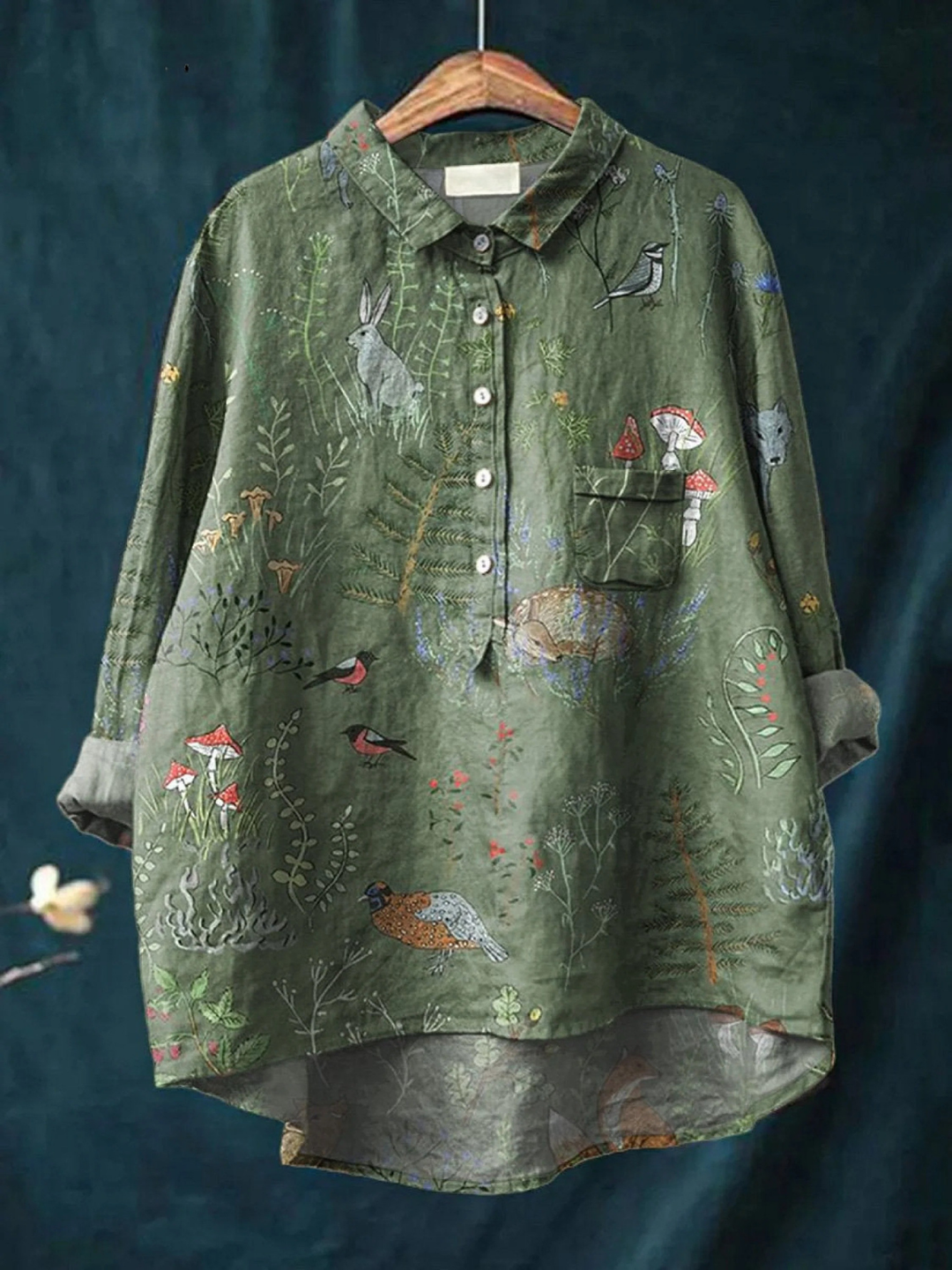 Janna – Grüne Naturbluse – Bild 1