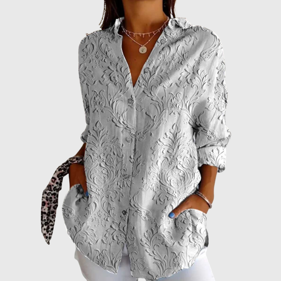 Ulrike – Klassische Musterbluse – Bild 1
