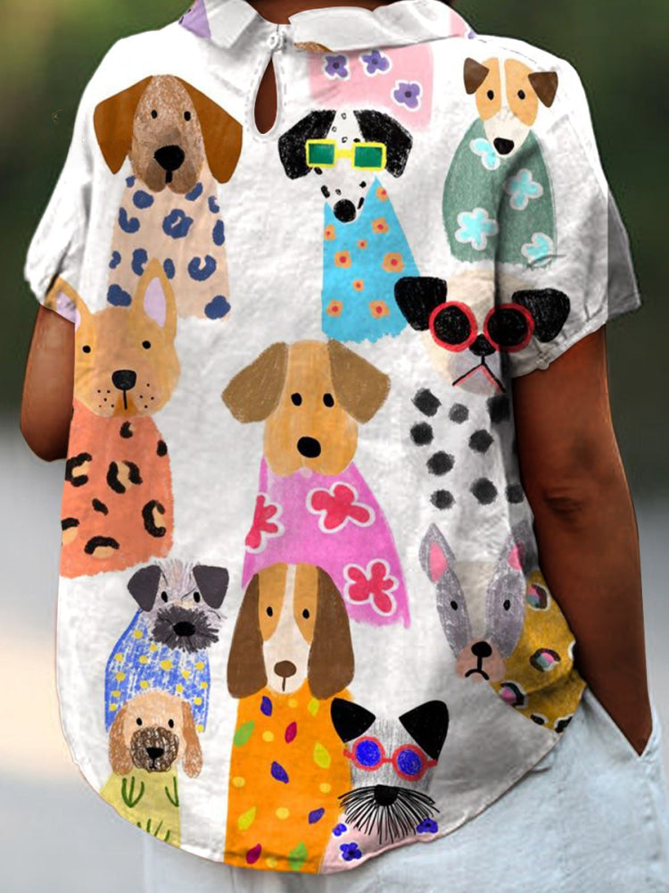 Valeska – Bluse mit Hundeprint – Bild 2