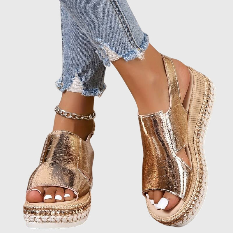 Veronica – Komfortsandalen in Gold und Silber – Bild 1