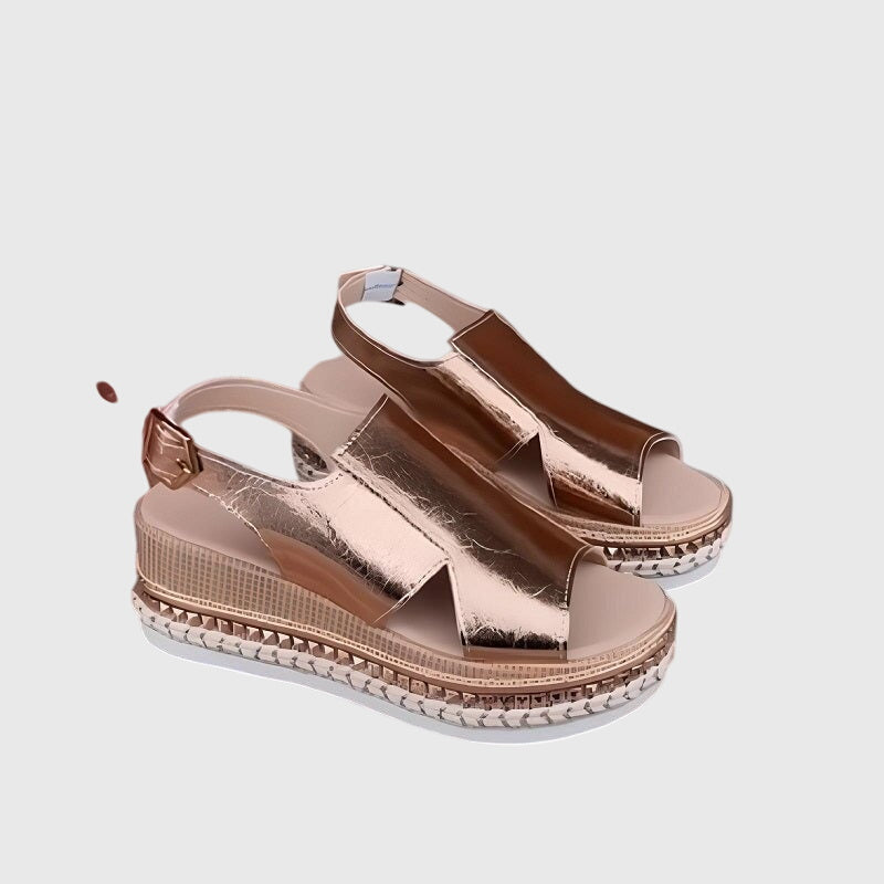 Veronica – Komfortsandalen in Gold und Silber – Bild 5