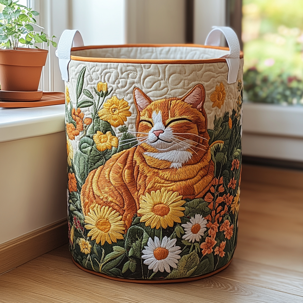 Waldkatze | Handgefertigter Wäschekorb – Bild 1