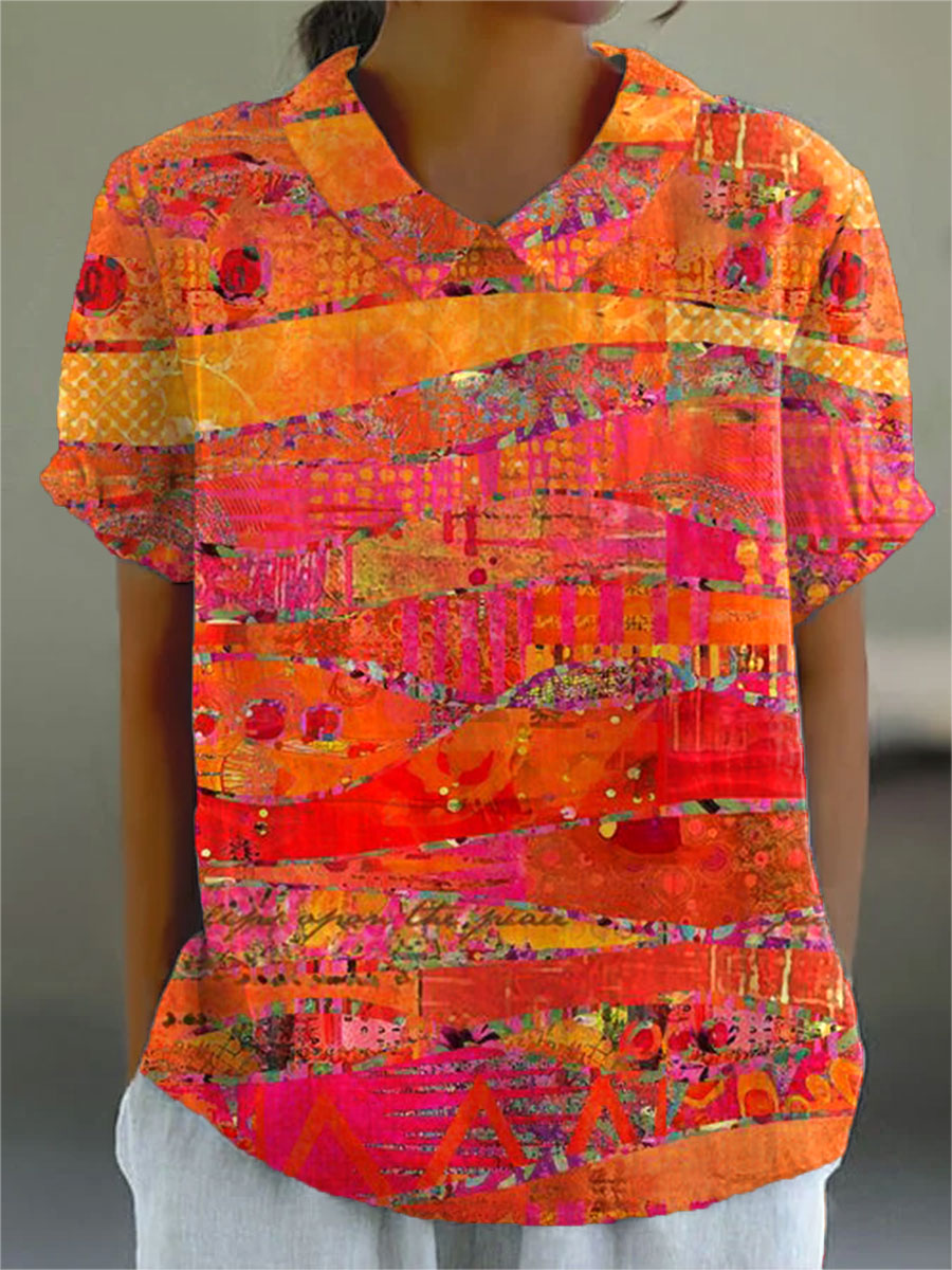 Zoe – Bluse mit abstraktem Print – Bild 1